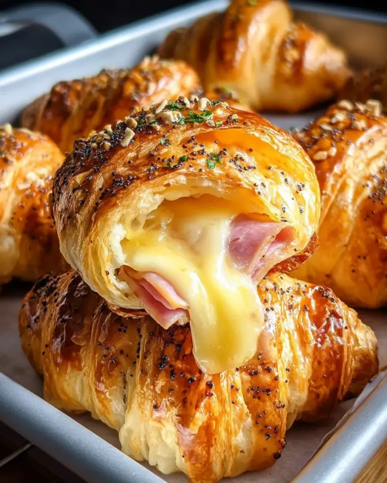 Baked Ham and Cheese Croissants