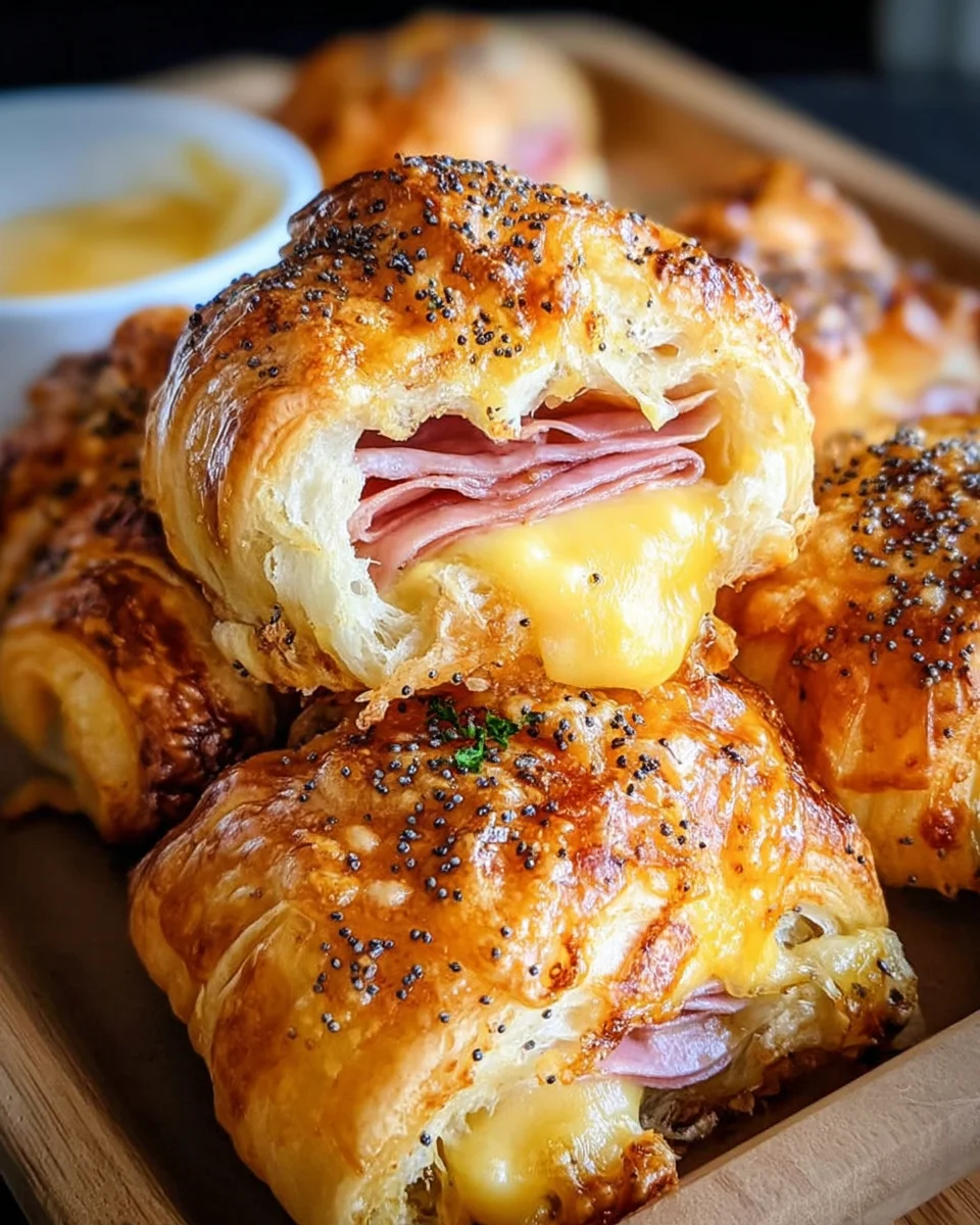 Baked Ham and Cheese Croissants Baked