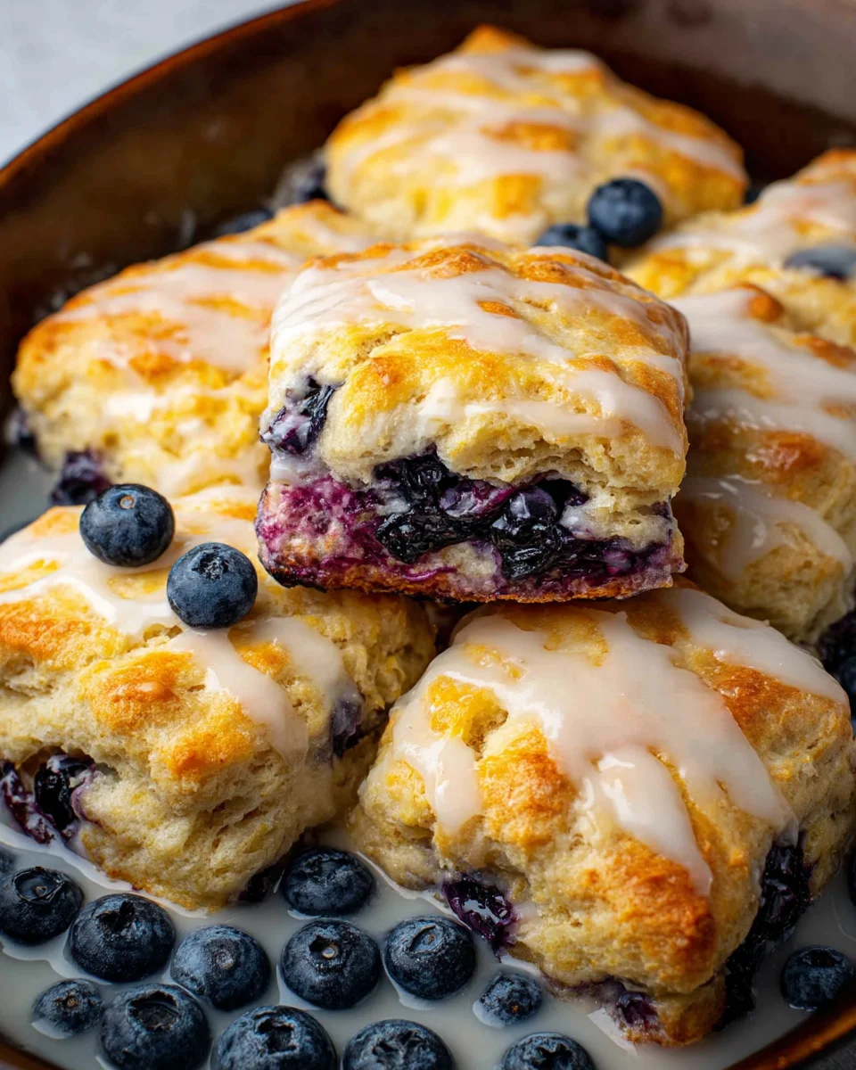 Blueberry Biscuits with Lemon Glaze Blueberry