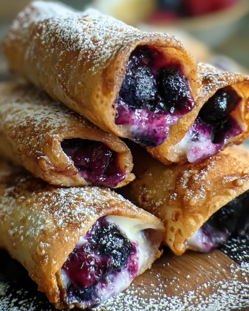 Blueberry Cream Cheese Egg Rolls Blueberry