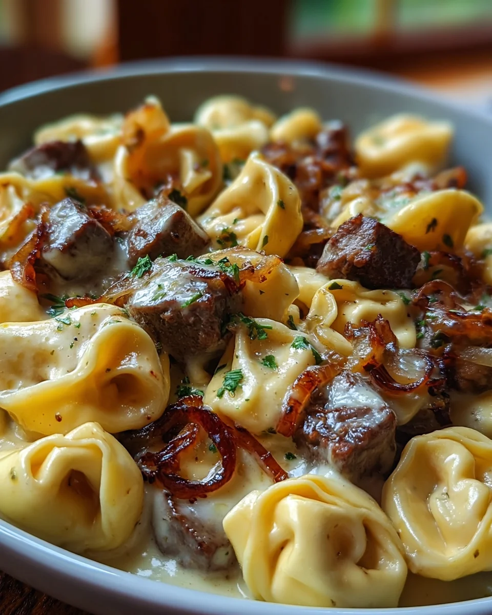 Cheesesteak Tortellini in Rich Provolone Sauce Cheesesteak