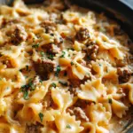 Cheesy Beef And Bowtie Pasta In Garlic Butter Cheesy Beef And Bowtie Pasta In Garlic Butter