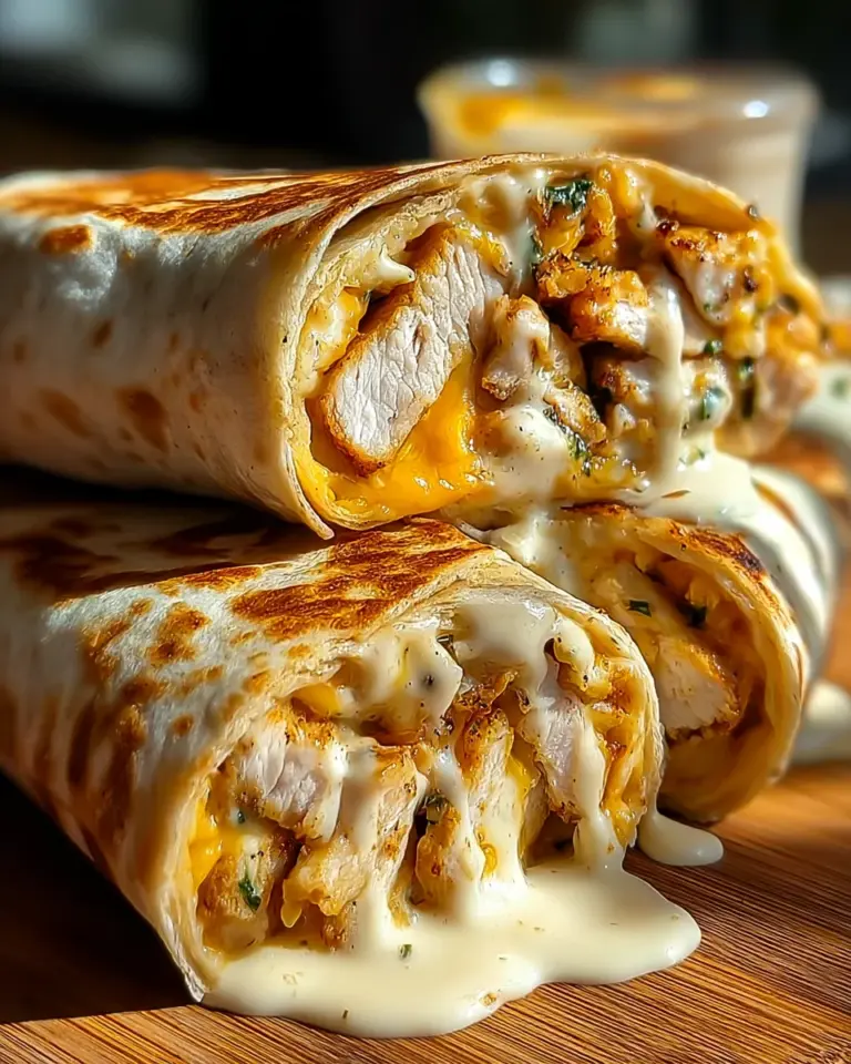 Cheesy Garlic Chicken Wraps