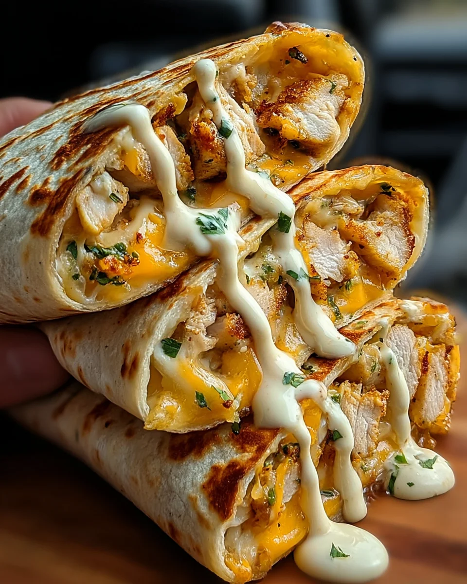 Cheesy Garlic Chicken Wraps Cheesy