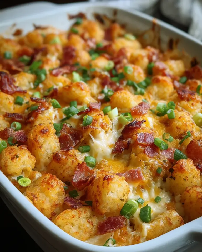 Chicken Bacon Ranch Tater Tot Casserole