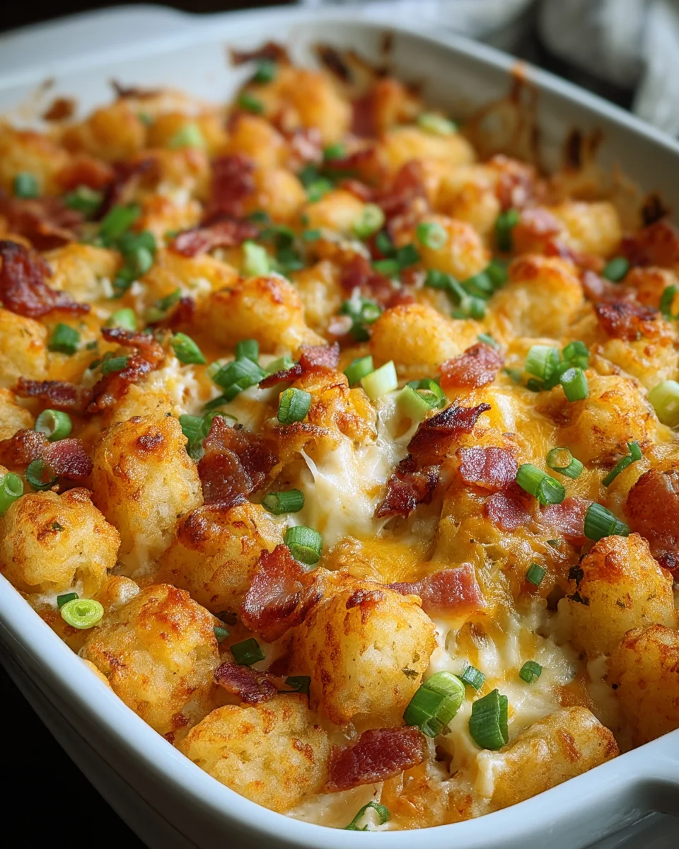 Chicken Bacon Ranch Tater Tot Casserole Chicken Bacon Ranch Tater Tot Casserole