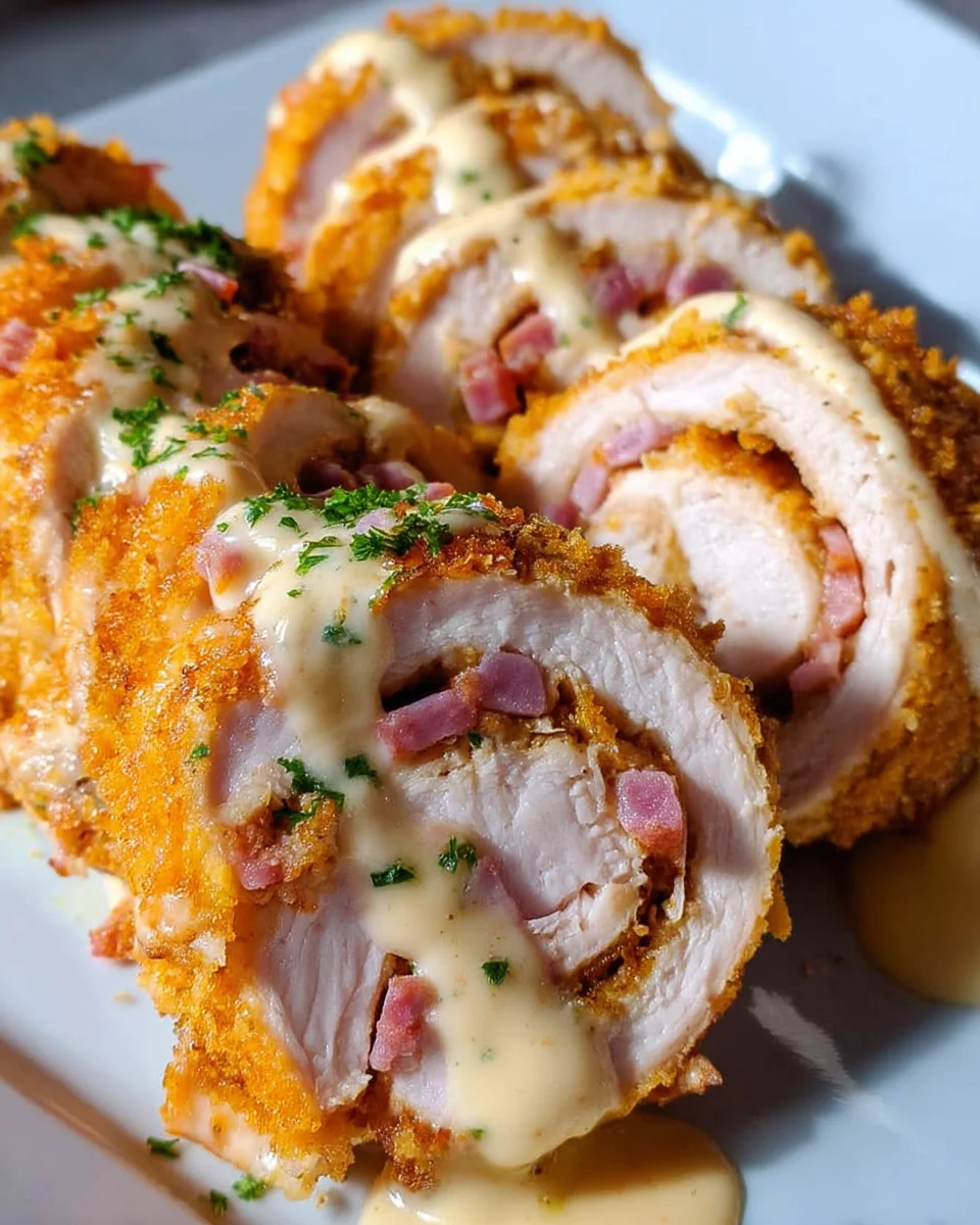 Chicken Cordon Bleu with Cheese Sauce Chicken