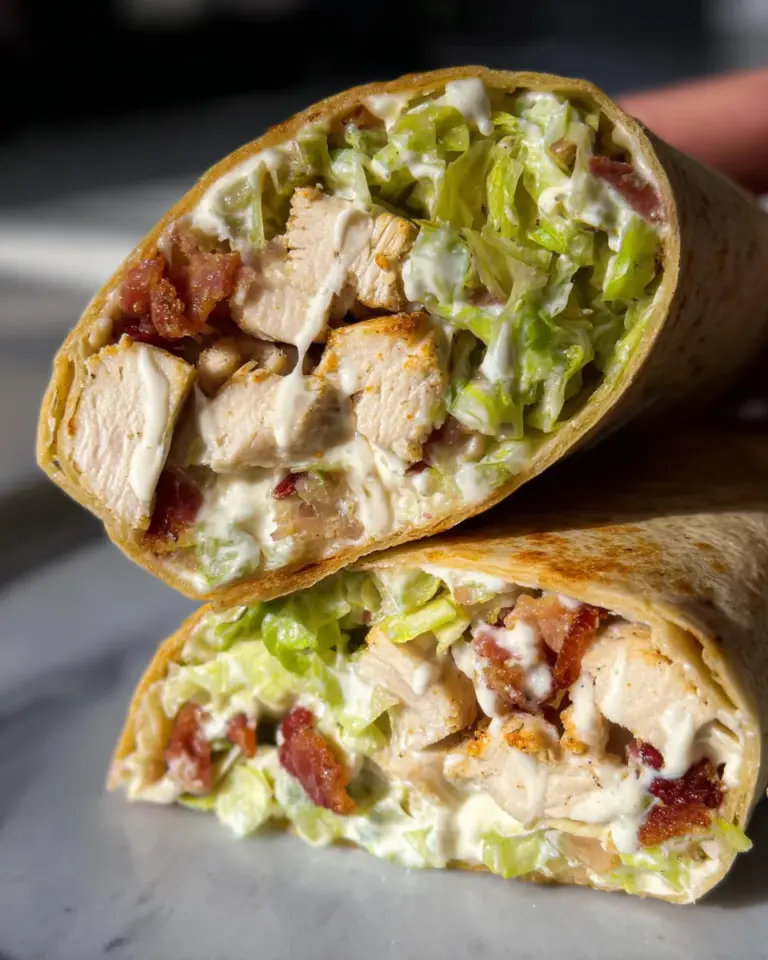 Chopped Chicken Caesar Salad Wrap