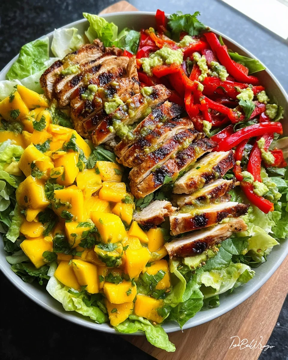 Cilantro Lime Chicken Salad with Mango Avocado Salsa Cilantro