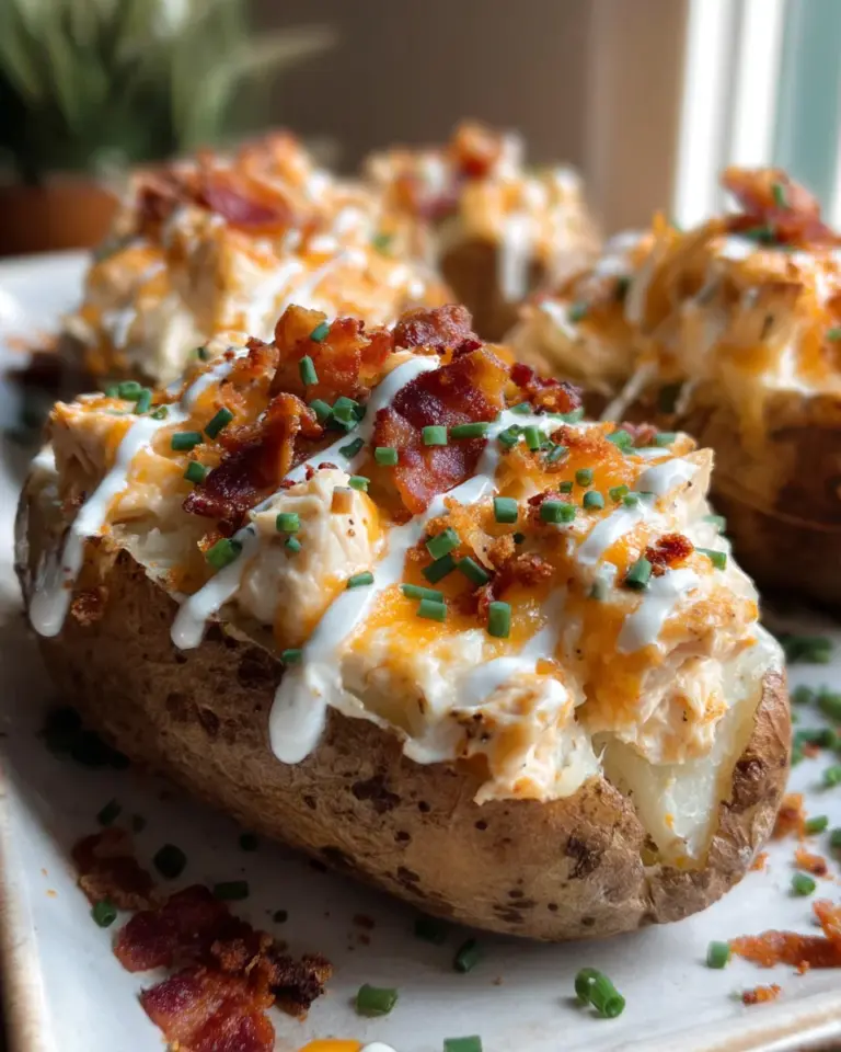 Crack Chicken Stuffed Baked Potatoes