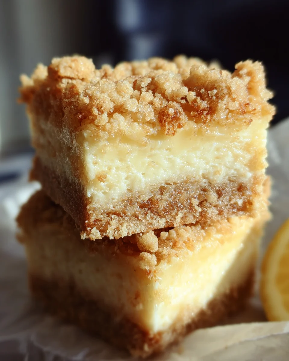 Creamy Lemon Cheesecake Crumb Bars Creamy