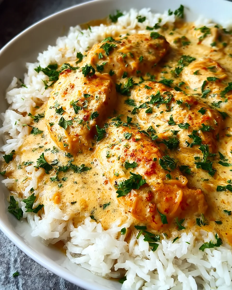 Creamy Smothered Chicken and Rice Creamy