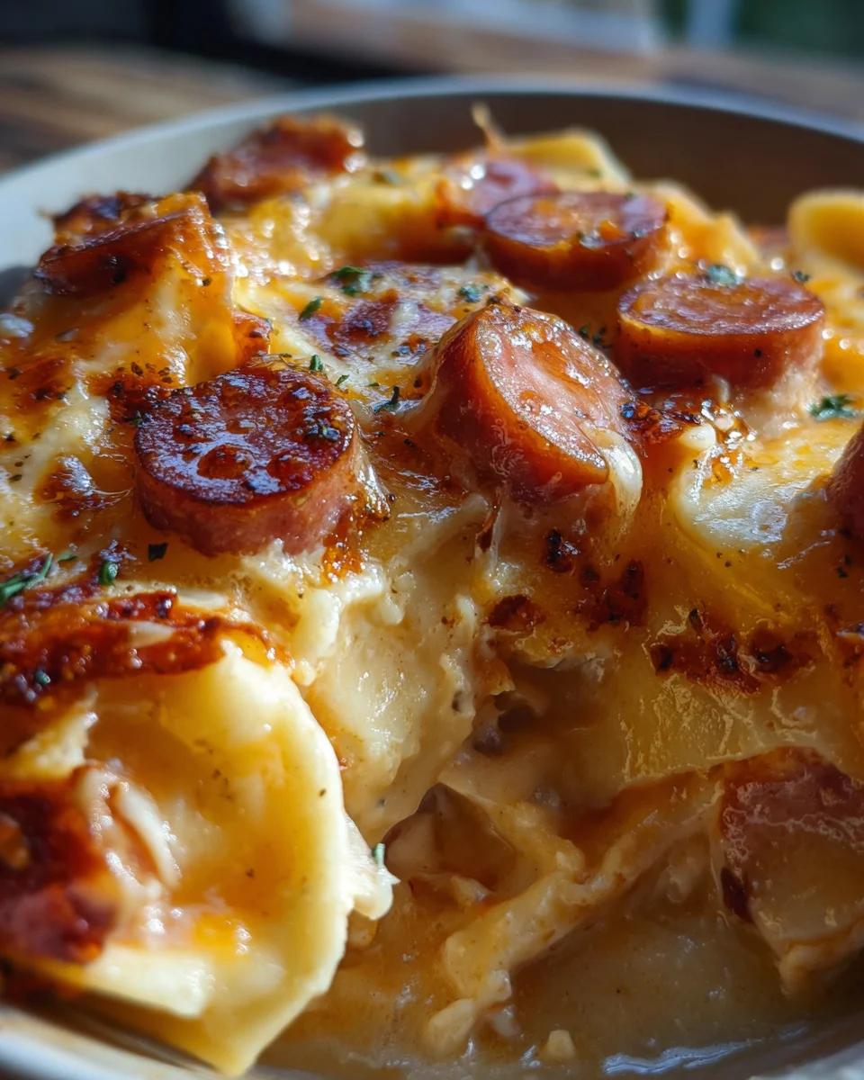 Crockpot Pierogi Casserole with Kielbasa Crockpot Pierogi Casserole with Kielbasa