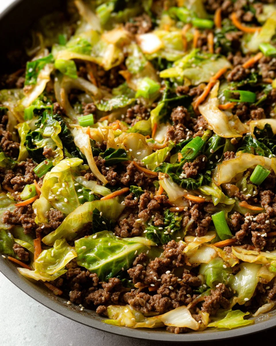 Easy Asian Ground Beef and Cabbage Stir Fry Easy