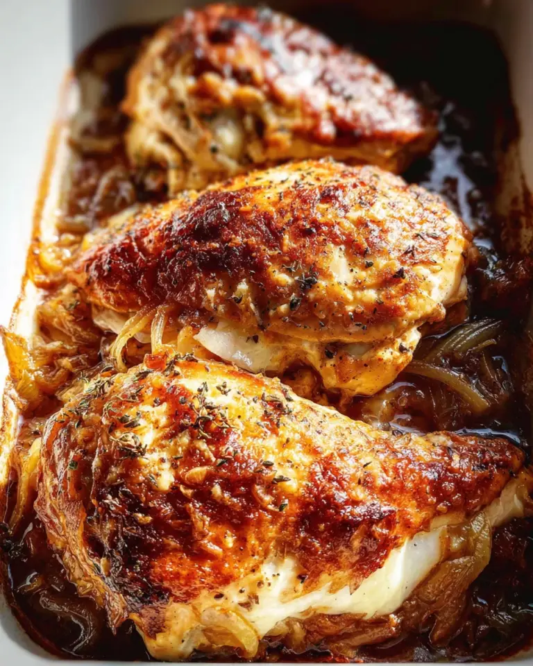 French Onion Stuffed Chicken Casserole