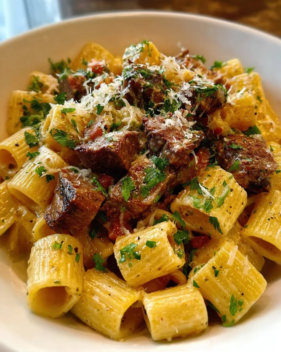 Garlic Parmesan Steak Pasta Garlic