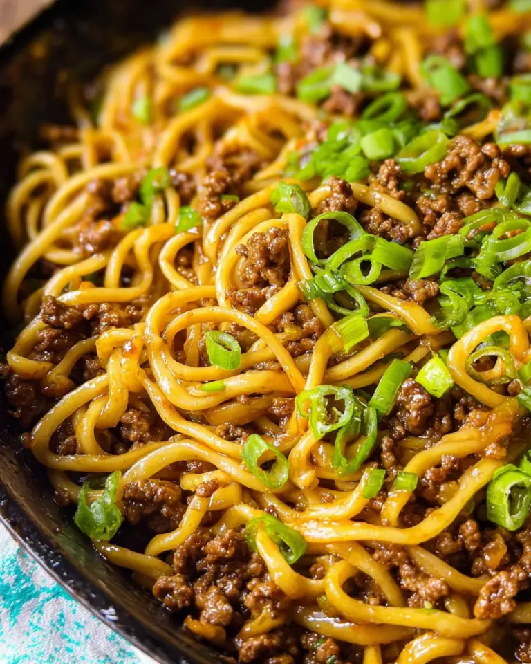 Ground Beef Mongolian Noodles