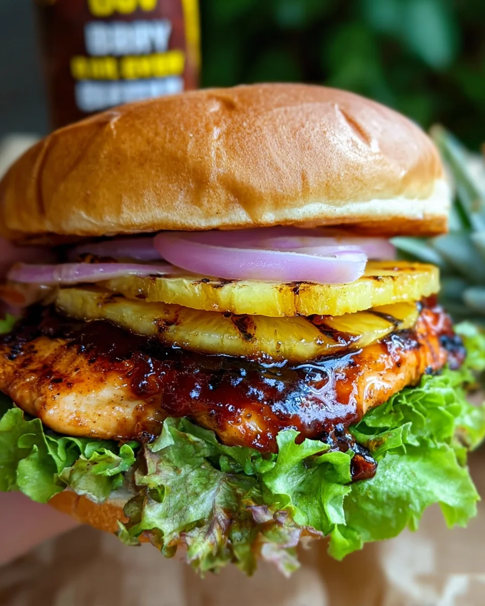 Hawaiian BBQ Chicken Sandwiches Hawaiian