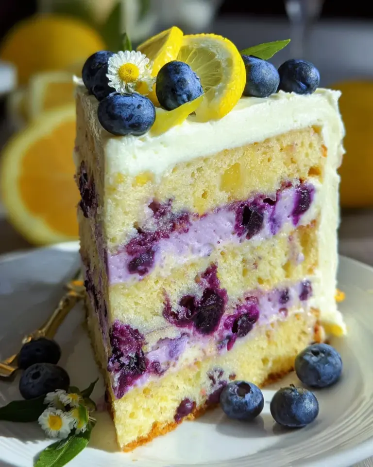 Lemon Blueberry Cheesecake Cake