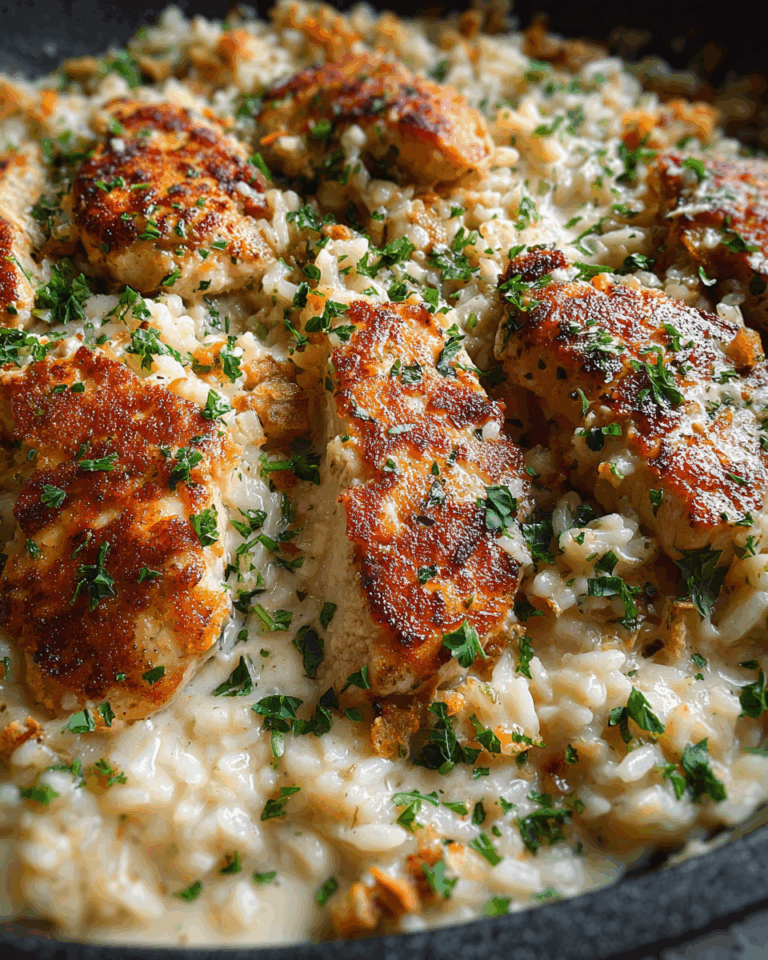 One-Pan Creamy Parmesan Chicken & Rice