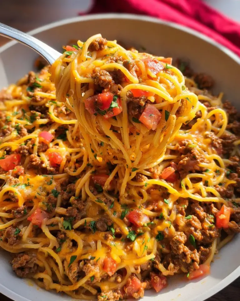 One Pot Taco Spaghetti