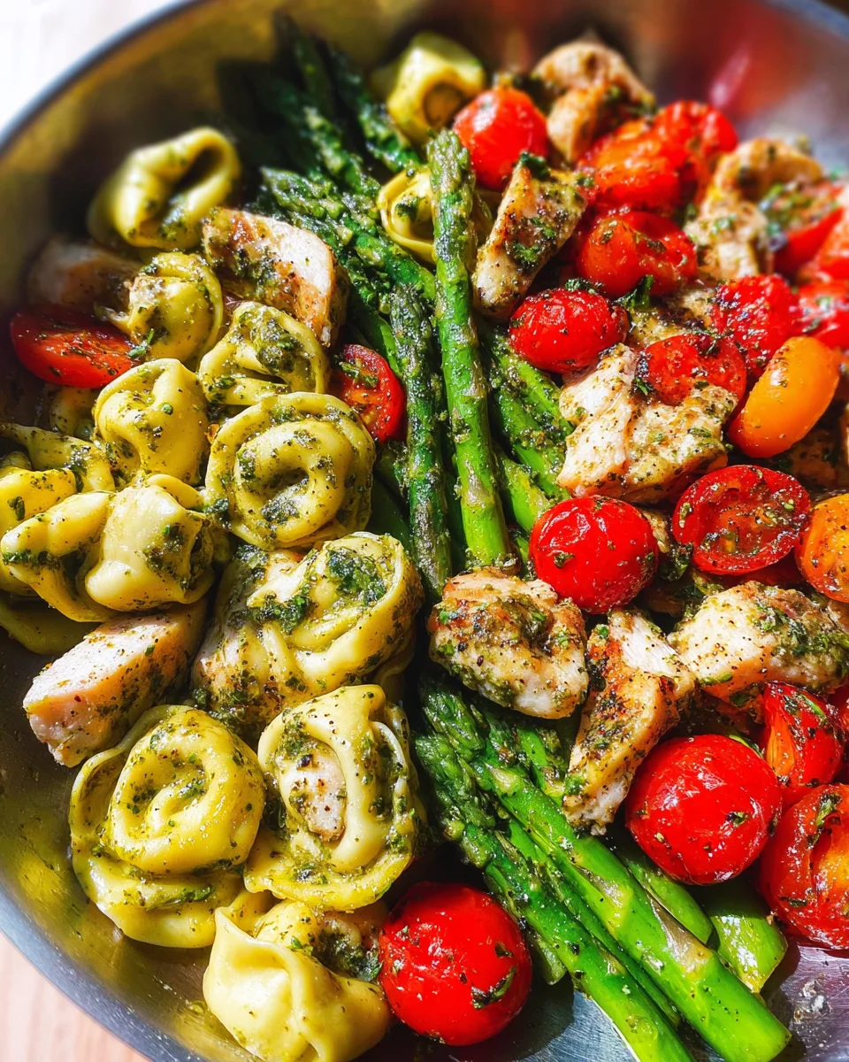 Pesto Chicken Tortellini and Veggies Pesto