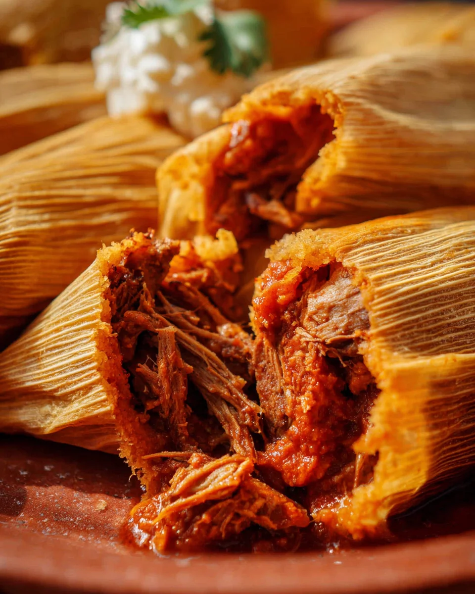 Pork Tamales Rojos Pork