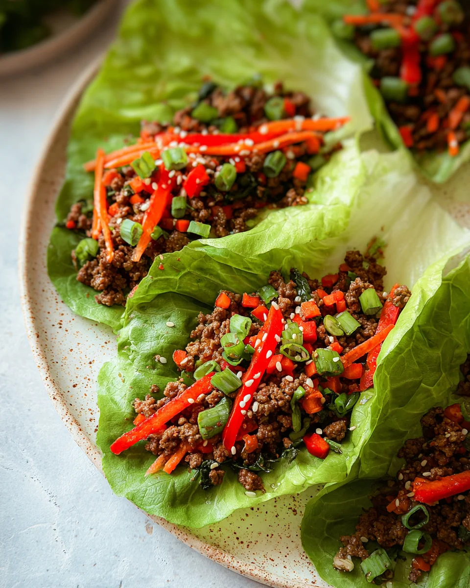 Asian Style Ground Beef Lettuce Wraps Asian