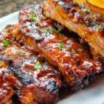 Baby Back Ribs with Balsamic-Peach BBQ Sauce Baby Back Ribs with Balsamic-Peach BBQ Sauce