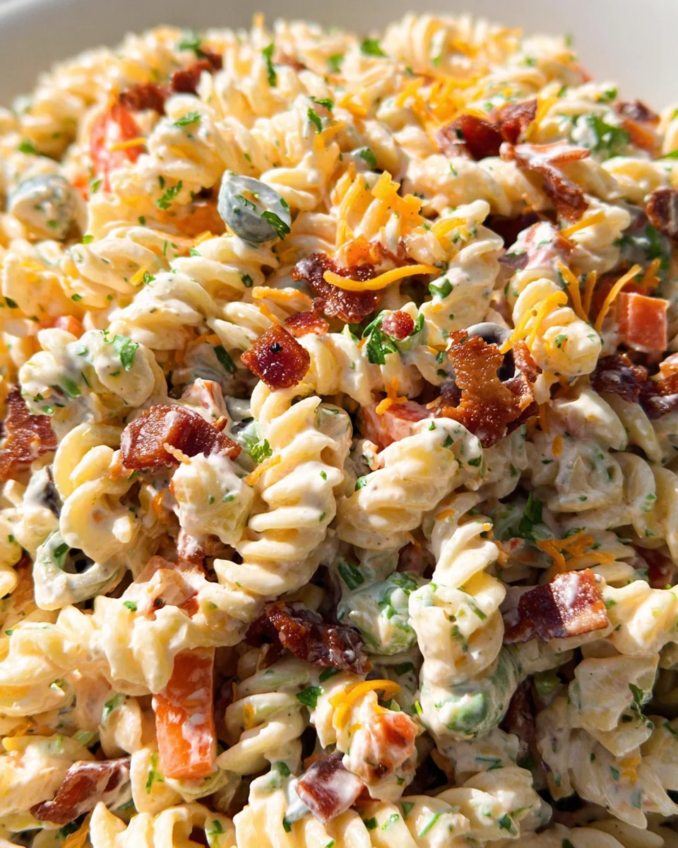Bacon Ranch Pasta Salad Bacon