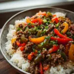 Beef and Pepper Rice Bowl Beef and Pepper Rice Bowl