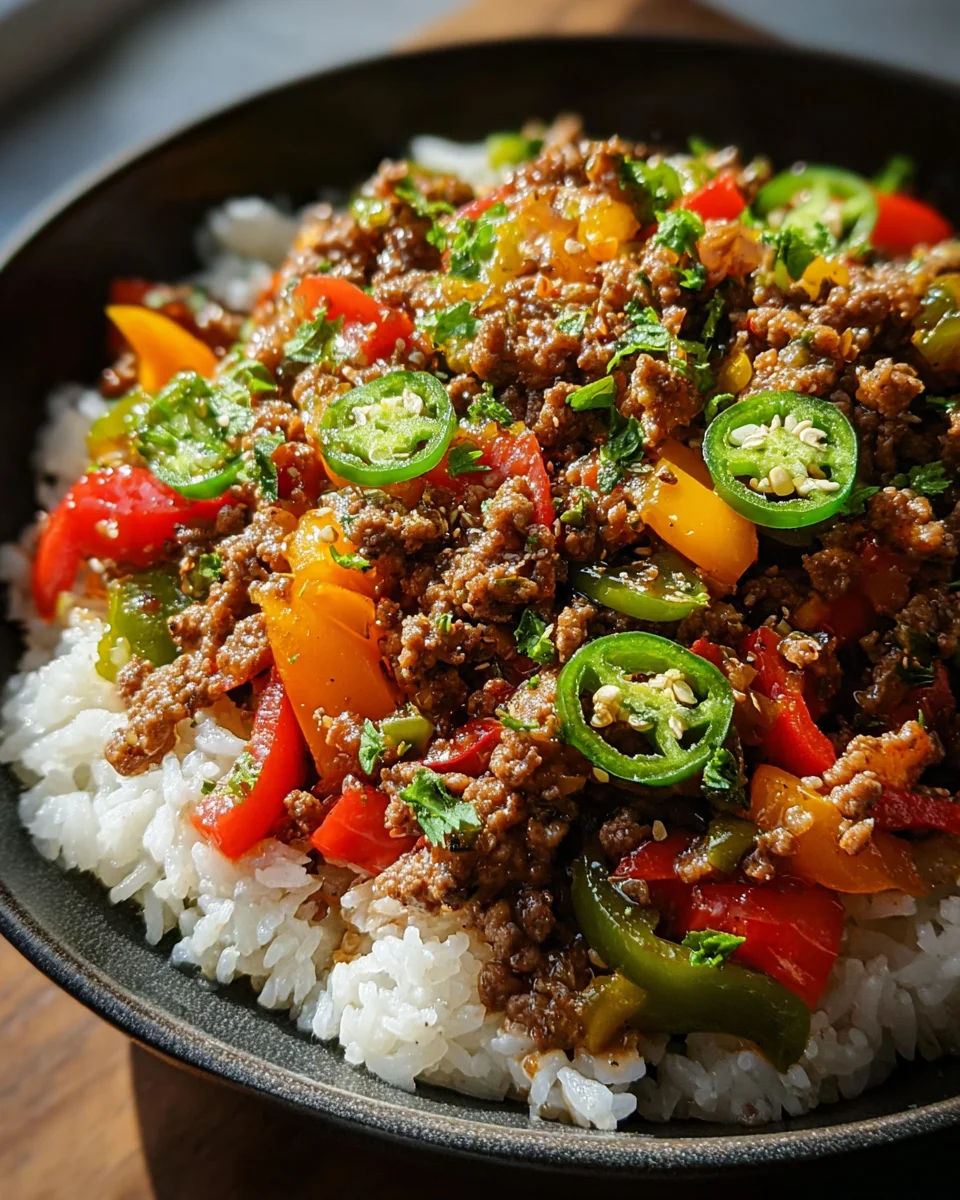 Beef and Pepper Rice Bowl Beef