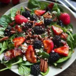 Berry Spinach Salad With Pecans, Feta, And Balsamic Glaze Berry Spinach Salad With Pecans, Feta, And Balsamic Glaze
