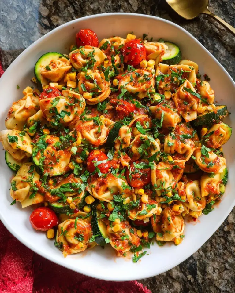 Cheese Tortellini with Summer Veggies