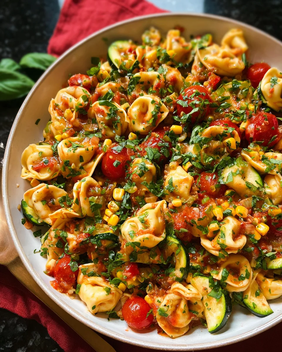 Cheese Tortellini with Summer Veggies Cheese