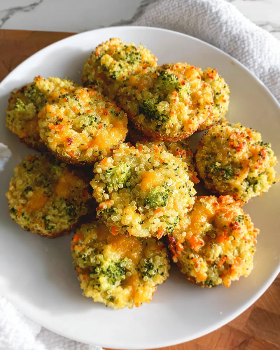 Cheesy Broccoli Quinoa Bites Cheesy