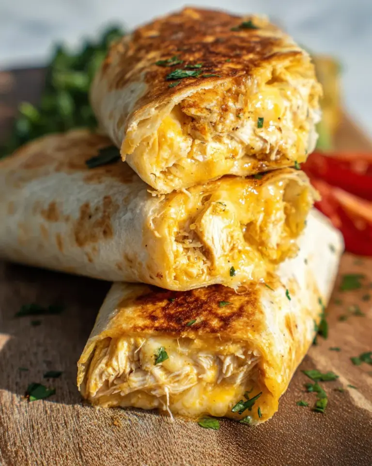 Cheesy Garlic Chicken Wraps