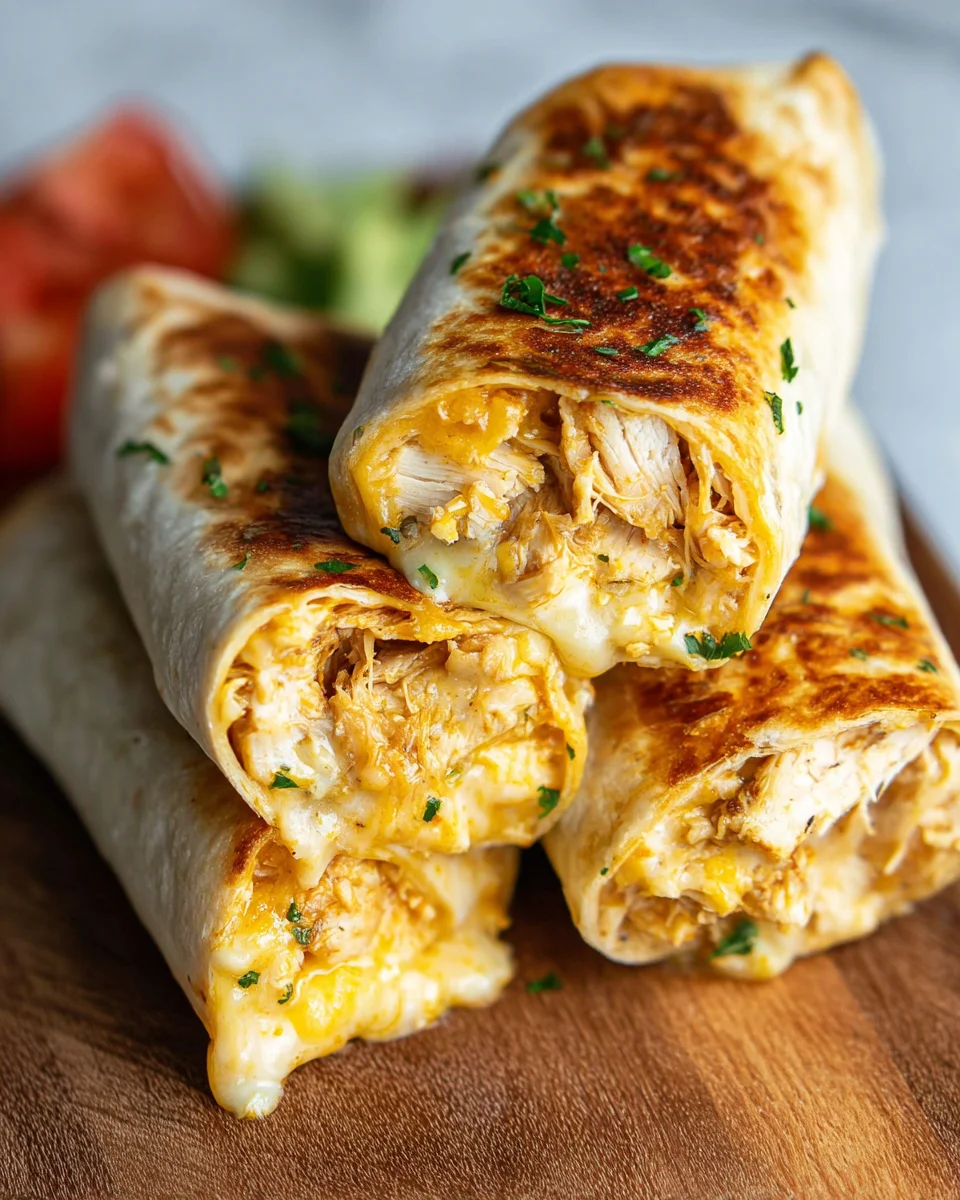 Cheesy Garlic Chicken Wraps Cheesy