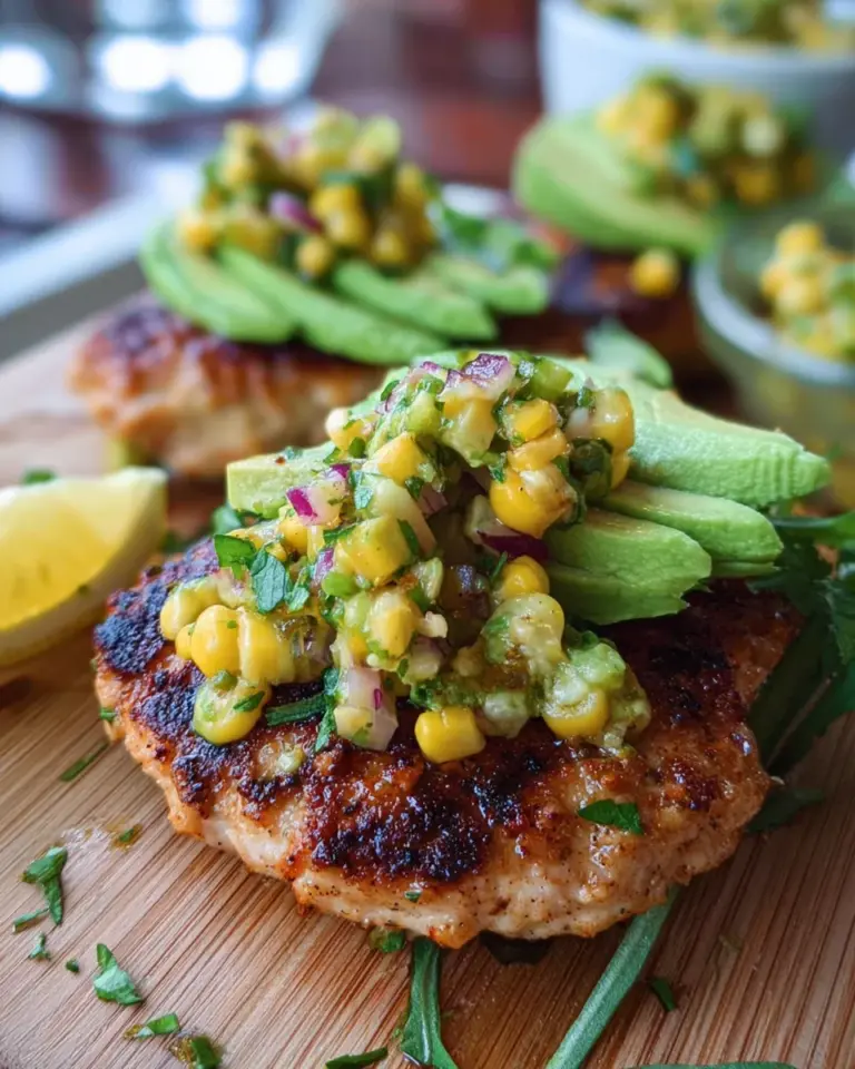 Chicken Burgers With Avocado Corn Salsa