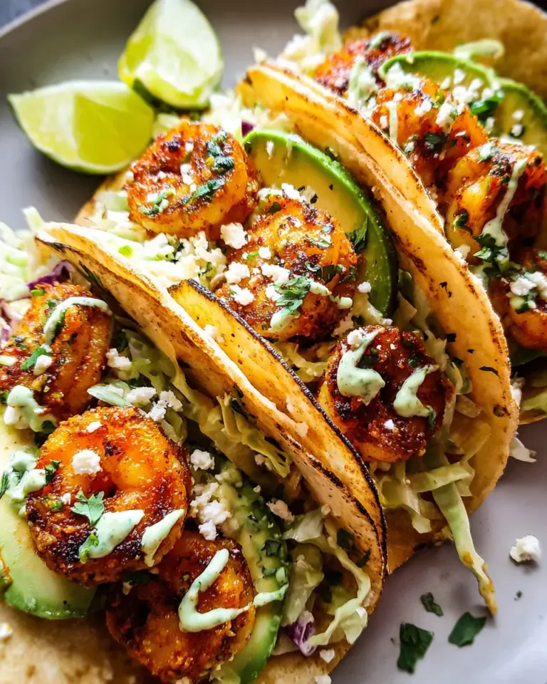 Cilantro Lime Shrimp Tacos with Creamy Slaw