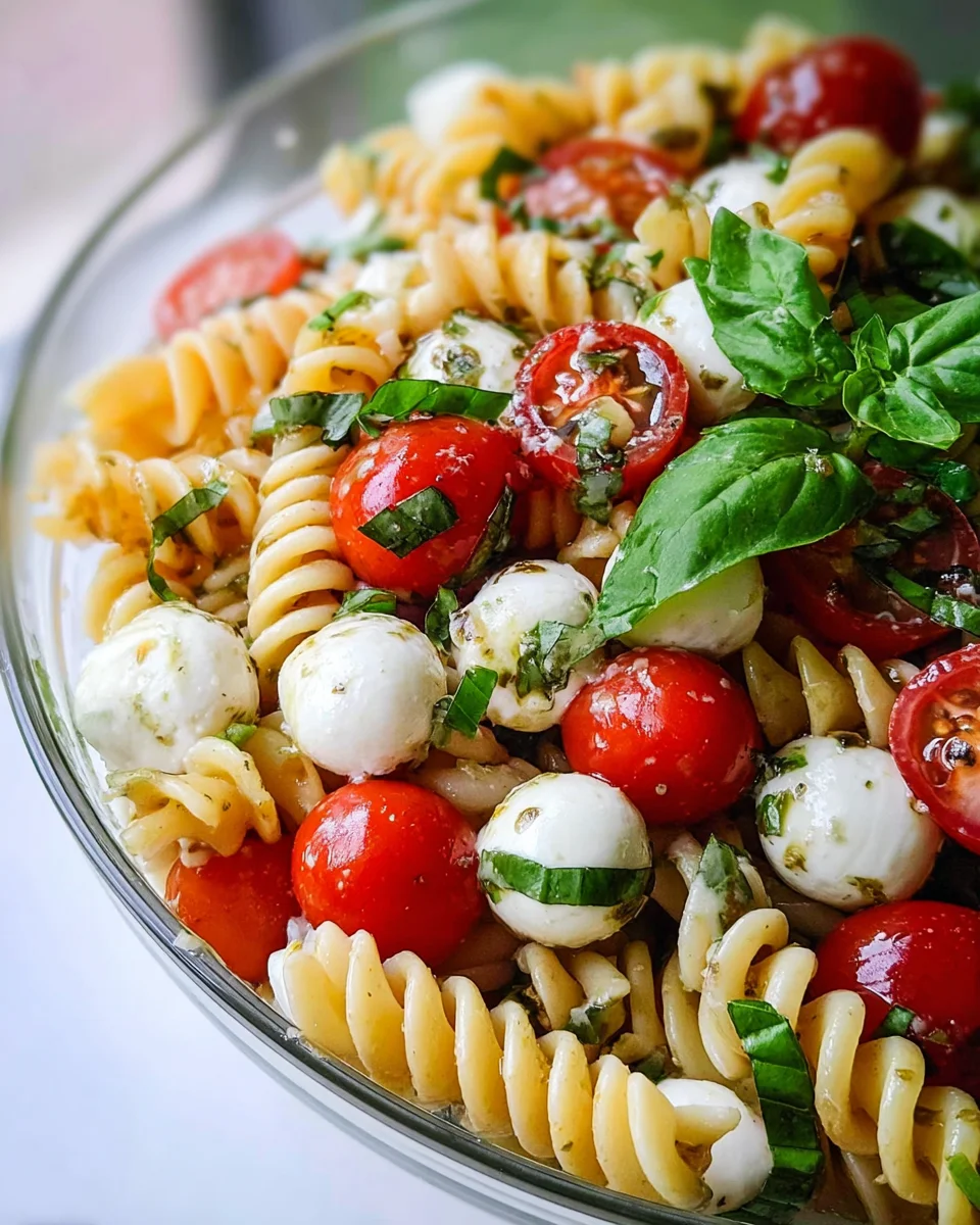 Creamy Caprese Pasta Salad Creamy