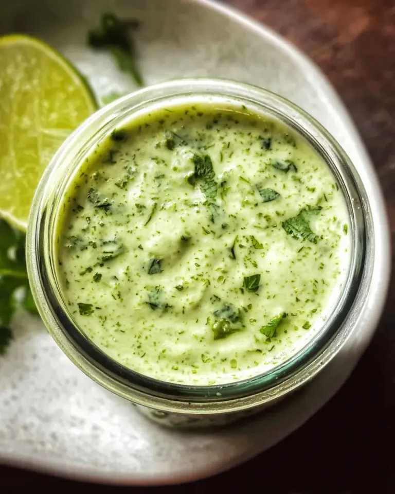 Creamy Cilantro Garlic Sauce With Jalapeños