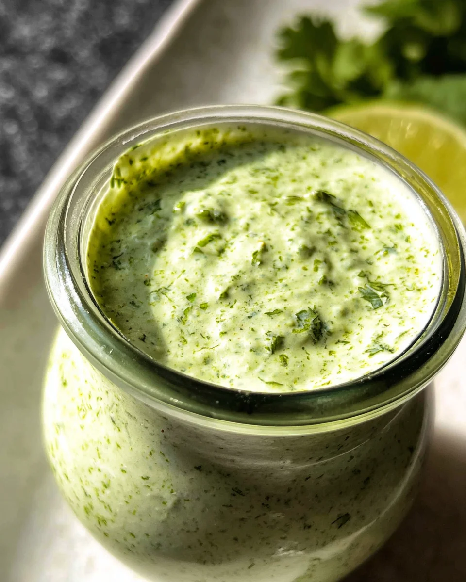Creamy Cilantro Garlic Sauce With Jalapeños Creamy