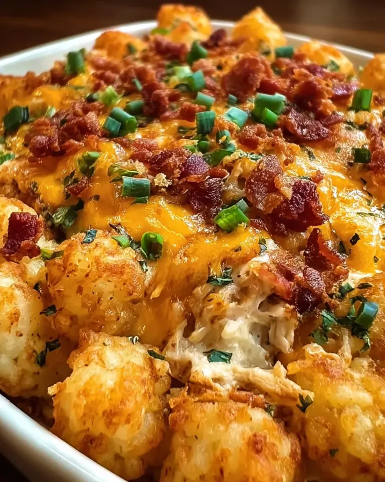 Easy Chicken Bacon Ranch Tater Tot Casserole
