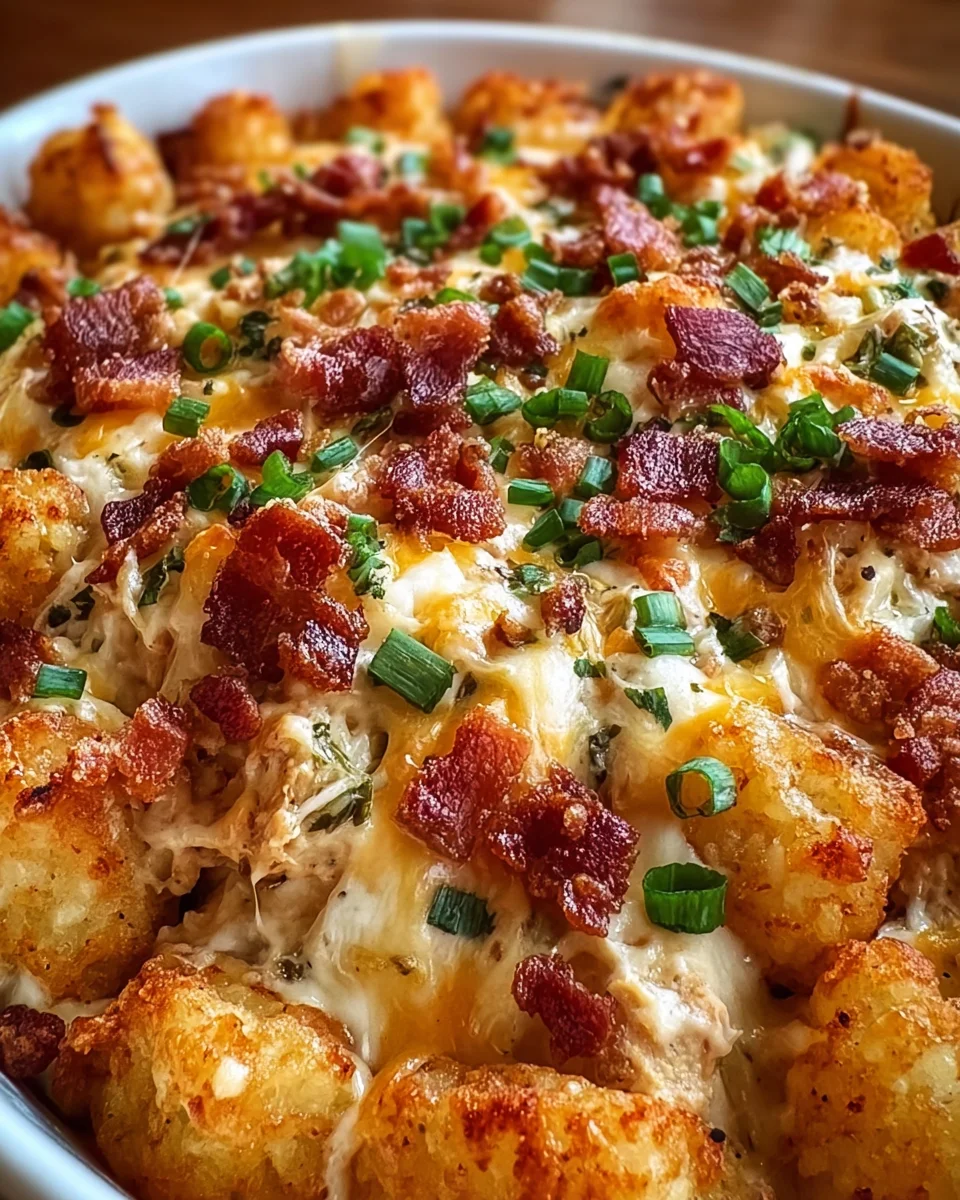 Easy Chicken Bacon Ranch Tater Tot Casserole Easy