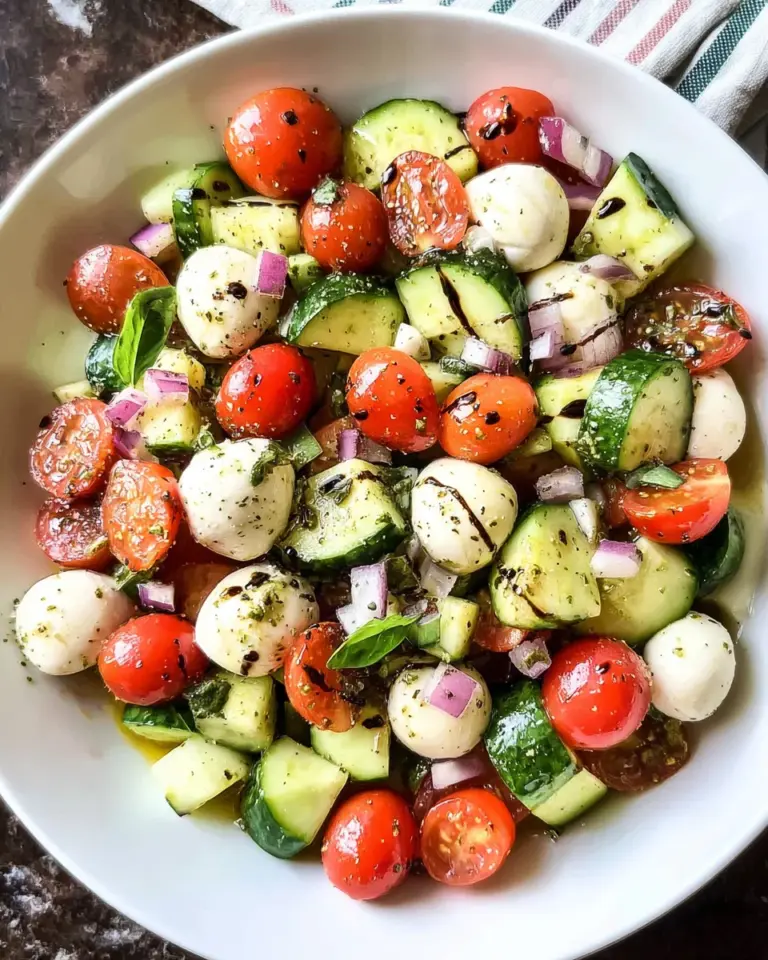 Fresh Cucumber Caprese Salad