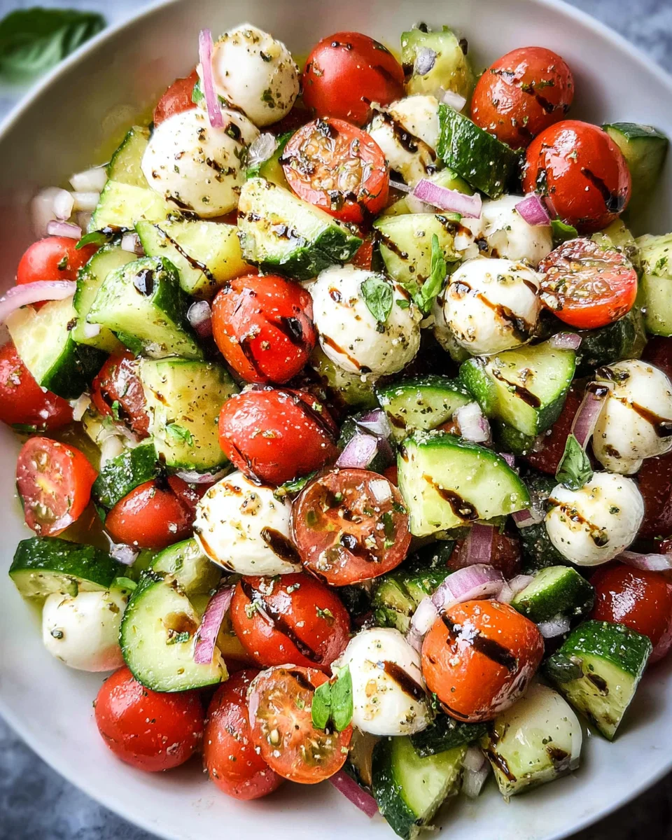 Fresh Cucumber Caprese Salad Fresh
