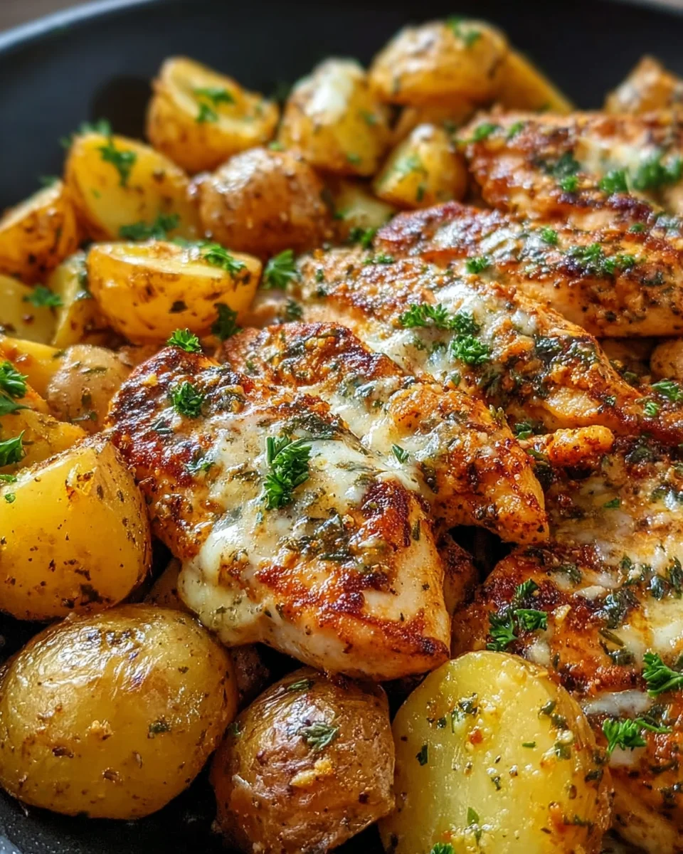 Garlic Parmesan Chicken and Potatoes (One-Pan Dinner) Garlic