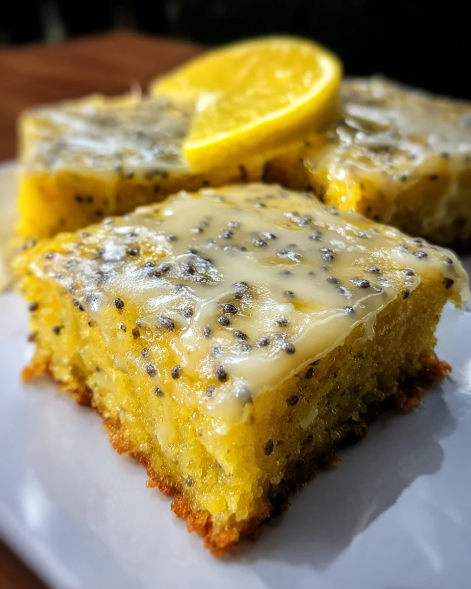 Glazed Lemon Poppy Seed Bars Glazed