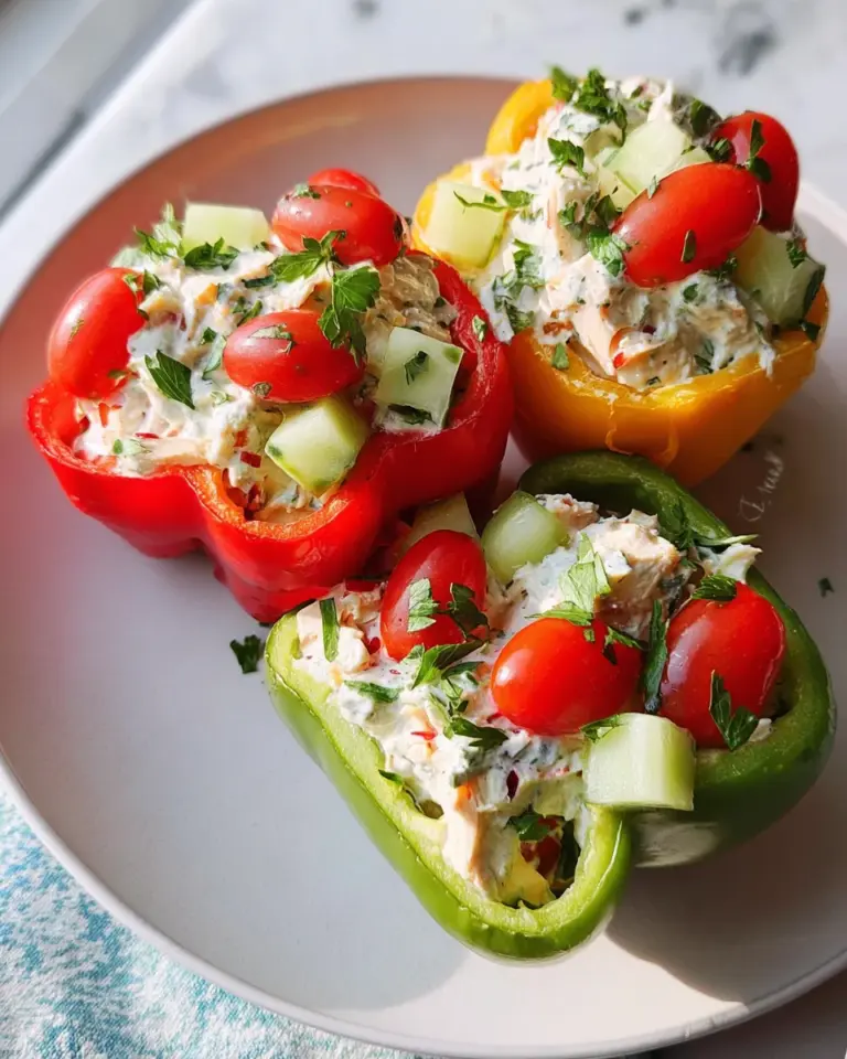 Greek Yogurt Chicken Salad Stuffed Peppers